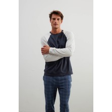 Erkek Pamuklu Reglan Uzun Kollu Pijama Üstü