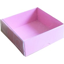 Tahtakale Toptancı Asetat Kutu Altı Karton 5 x 5 x 2,2  cm  (50 Adet)  Pembe