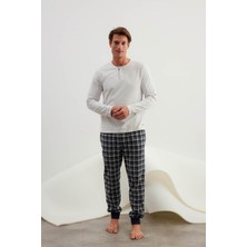 Erkek Pamuklu Uzun Kollu Pijama Takımı	