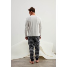 Erkek Pamuklu Uzun Kollu Pijama Takımı	