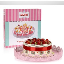 Metal Cupcake Standı Pembe Kek Standı
