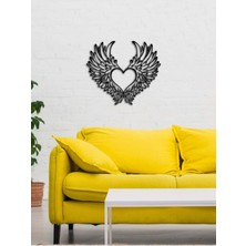 Artroya - Melek Kanatları Metal  Tablo, Duvar Dekoru - Sevgi, Sevgili, Aşk Temalı Hediyelik Tablo - 72 x 63 - cm -Siyah - Doğum Günü - Sevgililer Günü - Anneler Günü -LOVE-108
