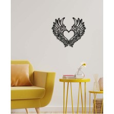 Artroya - Melek Kanatları Metal  Tablo, Duvar Dekoru - Sevgi, Sevgili, Aşk Temalı Hediyelik Tablo - 72 x 63 - cm -Siyah - Doğum Günü - Sevgililer Günü - Anneler Günü -LOVE-108