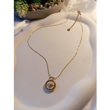 Stainless Steel Kutup Yıldızı Detaylı Minimal Çelik Kolye