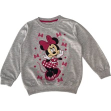 Şeker Kids Kız Çocuk Pamuklu Gri Mickey Mouse Figürlü Eşofman Takımı