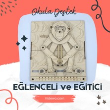 Kidewo Çocuklar Için Ahşap Maymun Figürlü Çarpım Tablosu Eğitici Model