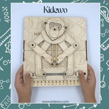 Kidewo Çocuklar Için Ahşap Maymun Figürlü Çarpım Tablosu Eğitici Model