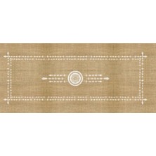 Adn Home Decor 130X40 cm Indian Serisi Çuval Görünümlü Runner Beyaz