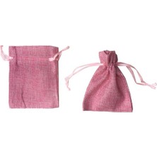 Kına Çerez Kesesi Çuval Naturel Büyük 12 x 17  cm  (20 Adet)  Pembe