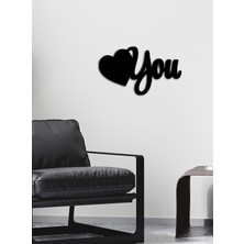 Artroya - Love U! Metal  Tablo, Duvar Dekoru - Sevgi, Sevgili, Aşk Temalı Hediyelik Tablo - 45 x 26 - cm -Siyah - Doğum Günü - Sevgililer Günü - Anneler Günü -LOVE-129