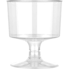 Ayaklı Shot Bardağı Küçük Plastik Kadeh 50 ml (6 Adet)  Şeffaf