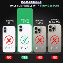 Dexmon iPhone 16 Plus Kılıf Sararmaz Sert Şeffaf Lens ve Hoparlör Toz Korumalı Ultra Ince