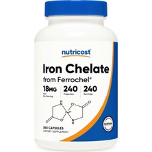 Nutricost Chelated Iron From Ferrochel 18 mg 240 Capsul