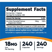 Nutricost Chelated Iron From Ferrochel 18 mg 240 Capsul