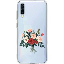 Zeyno Samsung A50 Uyumlu Çiçek Buketi Desenli Silikon Kılıf
