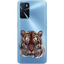 Zeyno Oppo A16 Uyumlu Kızgın Kaplan  Desenli Silikon Kılıf