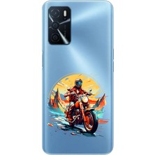 Zeyno Oppo A16 Uyumlu Motorcu  Desenli Silikon Kılıf