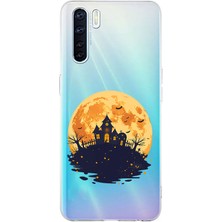 Zeyno Oppo A91 Uyumlu Perili Köşk  Desenli Silikon Kılıf