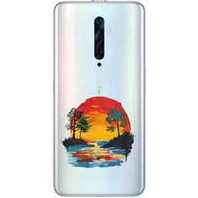 Zeyno Oppo Reno 2z Uyumlu Nehir Gün Batımı  Desenli Silikon Kılıf
