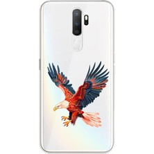 Zeyno Oppo A9 2020 Uyumlu Uçan Kartal  Desenli Silikon Kılıf