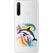 Zeyno Realme 5i Uyumlu Yunuslar  Desenli Silikon Kılıf