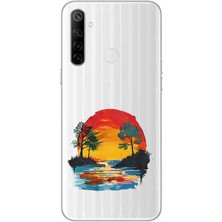 Zeyno Realme C3 Uyumlu Nehir Gün Batımı  Desenli Silikon Kılıf