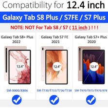 Cover Center Samsung Galaxy Tab S8 Plus / S7 Fe / S7 Plus / S9 Plus / S9 Fe Plus  12.4 Inç Astronot Çocuk Tablet Kılıf Eğlenceli Askılı Standlı