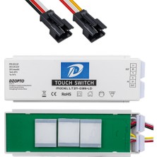 Caddemia Üç Tuşlu 3 Renk LED Şerit Dokunmatik Kontrol Butonu (Akıllı Ayna Modülü) LTZN-035-LD (4434)