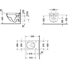 Duravit Starck 3 Rimless Asma Klozet + Duravit Yavaş Kapak 45273900A1