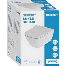 Geberit Smyle Square Rimfree Asma Klozet + Geberit Yavaş Kapak 501.668.00.1