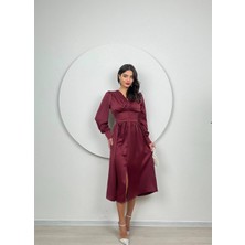 Midi Boy Bordo Elbise