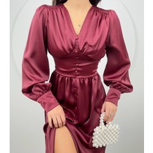 Midi Boy Bordo Elbise