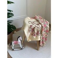 Eflin Butik Çiçekli Bambi Baskılı Fitilli Takım