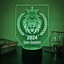 Aslan figürlü kişiye özel 3D gece lambası. 16 Renk+Dokunmatik Ve Uzaktan Kumandalı Işık. Hediye Olarak Mükemmeldir.