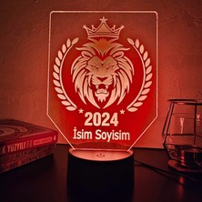 Aslan figürlü kişiye özel 3D gece lambası. 16 Renk+Dokunmatik Ve Uzaktan Kumandalı Işık. Hediye Olarak Mükemmeldir.