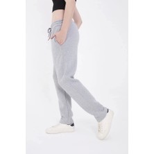 Lastikli Baskılı Eşofman Pantolon - Gri