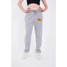 Üç Iplik Baskılı Eşofman Pantolon - Gri