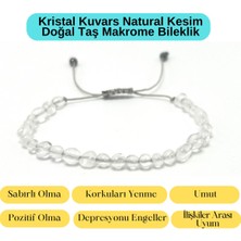 Yıldız Doğal Taş Sertifikalı Kristal Kuvars Natural Kesim Makrome Doğal Taş Bileklik Ayarlanabilir Ölçü