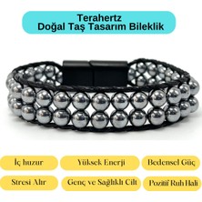 Yıldız Doğal Taş Sertifikalı Terahertz Doğal Taş Tasarım Erkek Bileklik