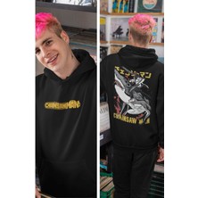 Cngz Shop Chainsaw Man Sırt Baskılı Kapüşonlu Sweatshirt, Unisex Oversize Anime Baskılı Hoodie