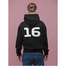 Cngz Shop Charles Leclerc 16 Yazılı Kapüşonlu Sweatshirt, Unisex Oversize Formula 1 Sırt Baskılı Hoodie