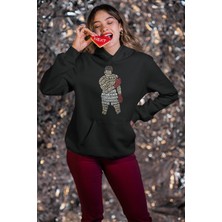 Cngz Shop Muhammed Ali Kaligrafik Baskılı Kapüşonlu Sweatshirt, Unisex Oversize Boks Baskılı Hoodie