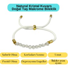 Yıldız Doğal Taş Sertifikalı Natural Kristal Kuvars Doğal Taş Makrome Bileklik Ayarlanabilir Ölçü