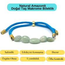 Yıldız Doğal Taş Sertifikalı Natural Amazonit Doğal Taş Makrome Bileklik Ayarlanabilir Ölçü