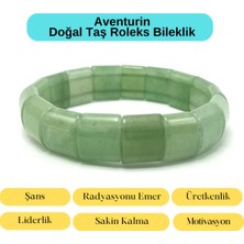 Yıldız Doğal Taş Sertifikalı Aventurin Doğal Taş Roleks Bileklik