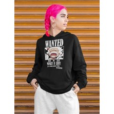 Cngz Shop One Piece Monkey D. Luffy Baskılı Kapüşonlu Sweatshirt, Unisex Oversize Anime Baskılı Hoodie