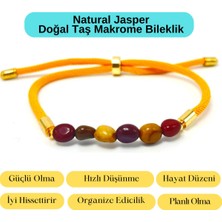 Yıldız Doğal Taş Sertifikalı Natural Jasper Doğal Taş Makrome Bileklik Ayarlanabilir Ölçü