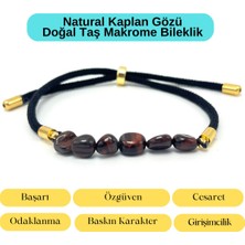 Yıldız Doğal Taş Sertifikalı Natural Kırmızı Kaplan Gözü Doğal Taş Makrome Bileklik Ayarlanabilir Ölçü