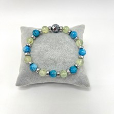 Yıldız Doğal Taş Sertifikalı Apatit - Prehnit Doğal Taş Bileklik Misinalı