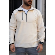 Polar Yarım Fermuar Regular Fit Rahat Kalıp Cep Detaylı Erkek Polar Sweat